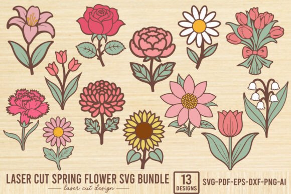 Download Spring Flower Laser Cut SVG Bundle - Flower laser cut Collection