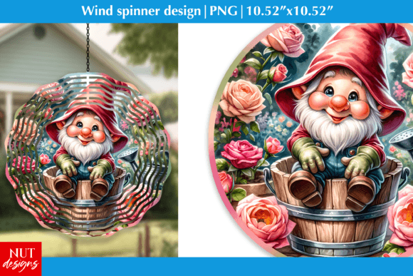 Download Roses Gnome Wind Spinner Garden Design - Garden design Collection