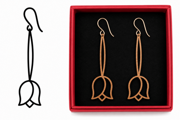Download Elegant Long Tulip Flower Laser Cut - Flower laser cut Collection