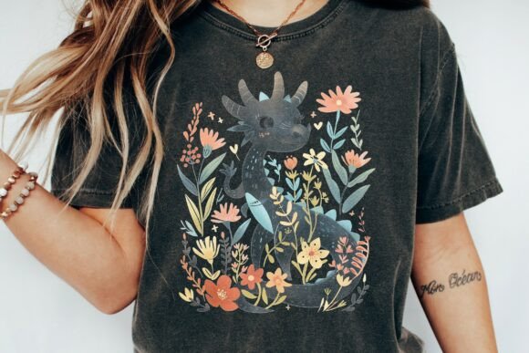 Download Cute Dragon Floral Garden Design Png - Garden design Collection