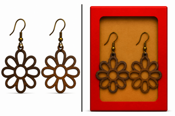 Download Daisy Flower Laser Cut Earrings DXF SVG - Flower laser cut Collection